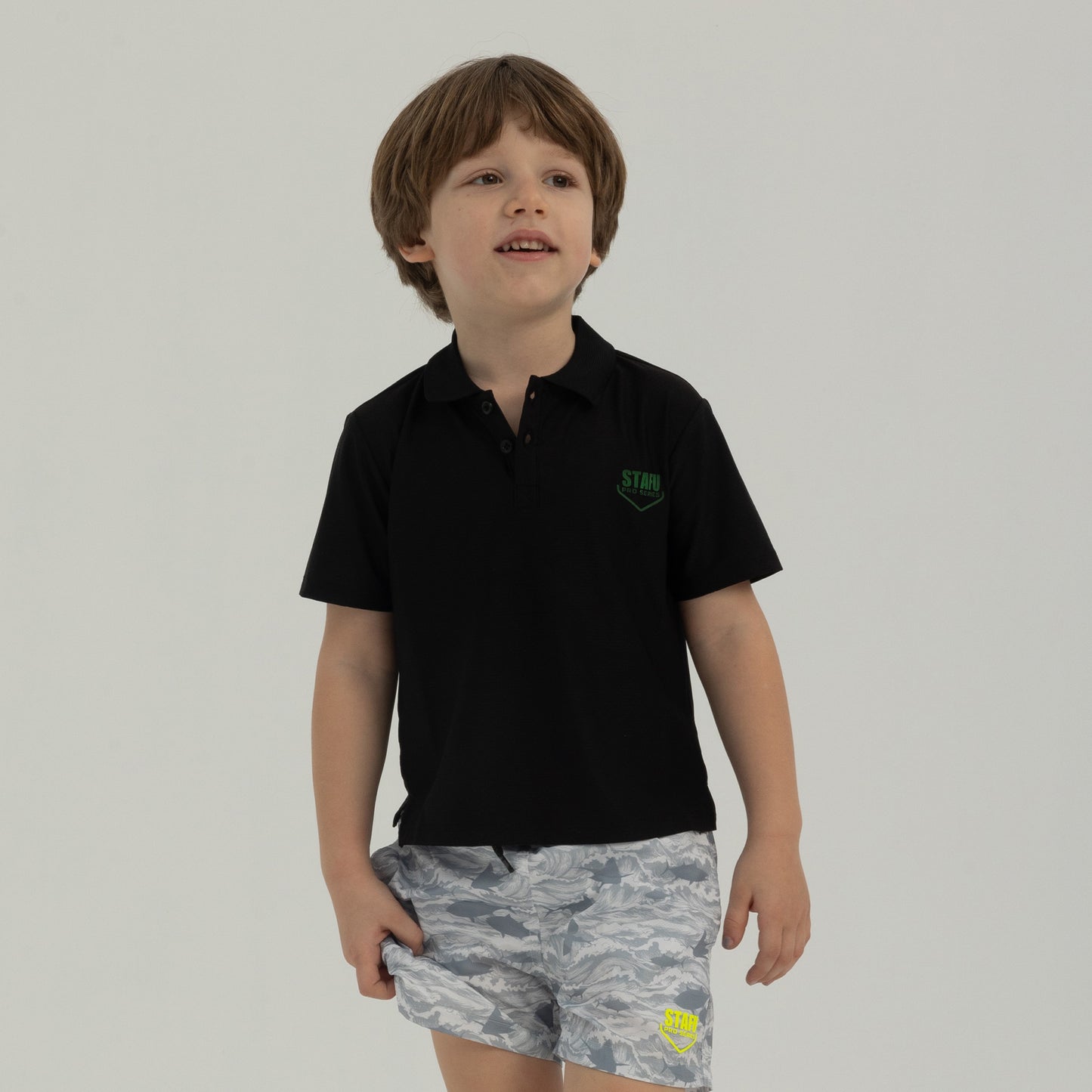 League Jr. UV Korumalı Performans Polo Yaka T-shirt - Black