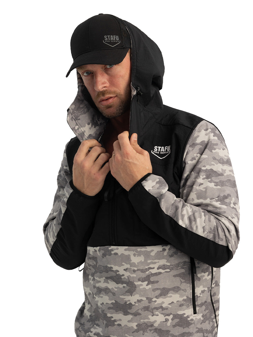 Peak SoftShell Anorak - Camo Gri - Stafu Pro Series