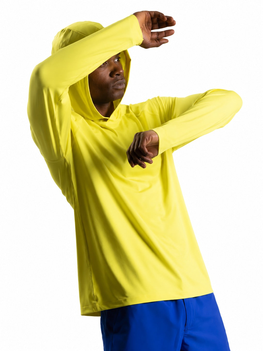 Apex Kapüşonlu UV Korumalı Performans T-Shirt - Neon Sarı