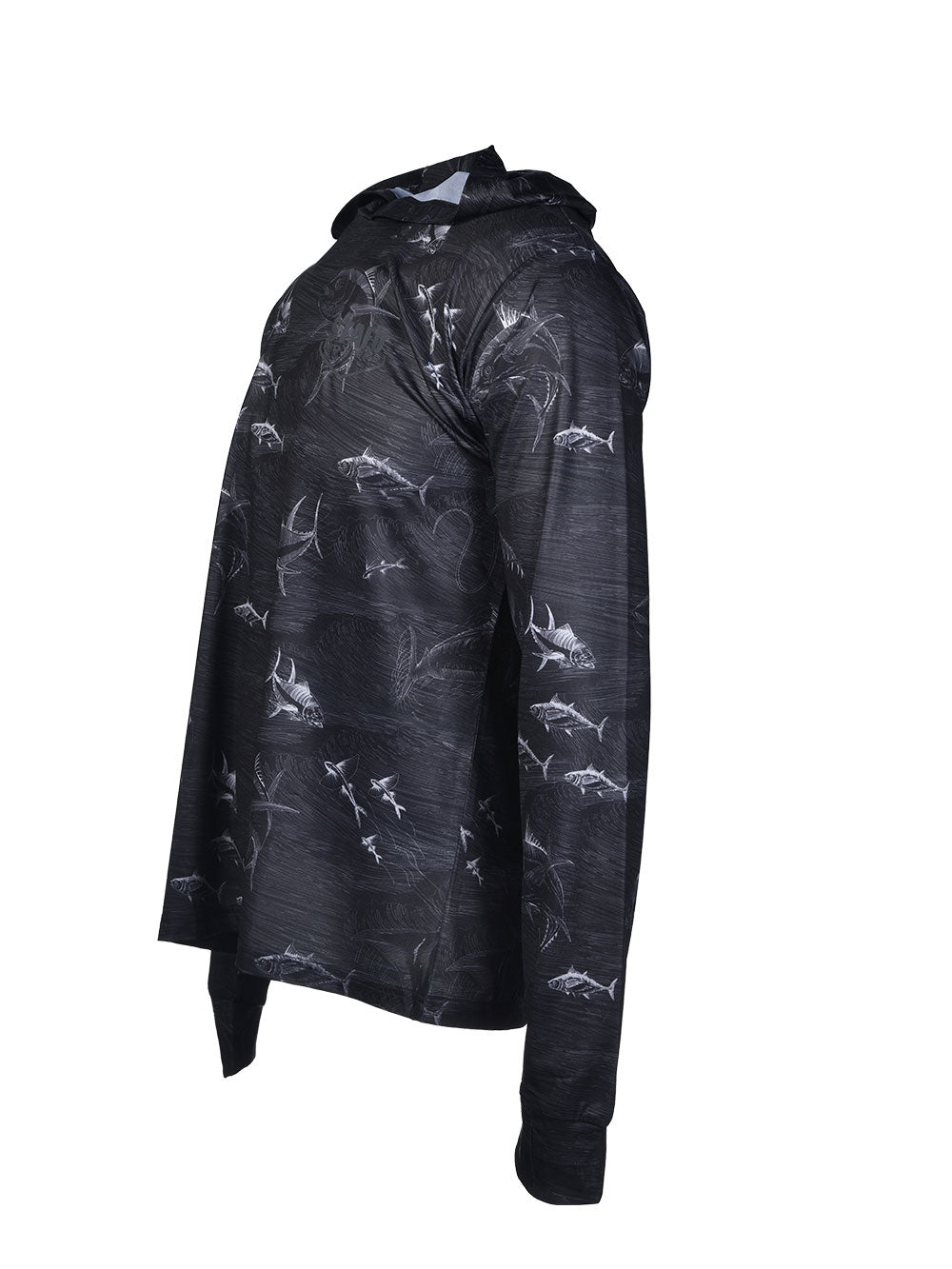 Zero Hooded Long Sleeve UV Protection Performance T-shirt - Frenzy Black