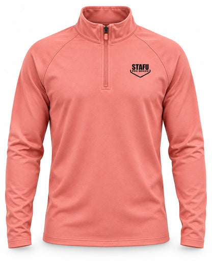 Aboard Yarım Fermuarlı UV Korumalı Performans T-shirt -Somon
