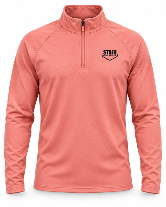 Aboard Yarım Fermuarlı UV Korumalı Performans T-shirt -Somon
