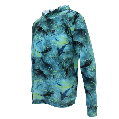 Zero Kapüşonlu Uzun Kollu UV Korumalı Performans T-shirt - Shark Lime - Stafu Pro Series