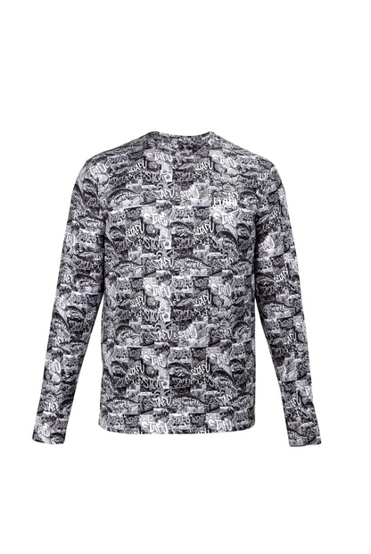 Apex Long Sleeve UV-Protected T-Shirt - Graffiti Black