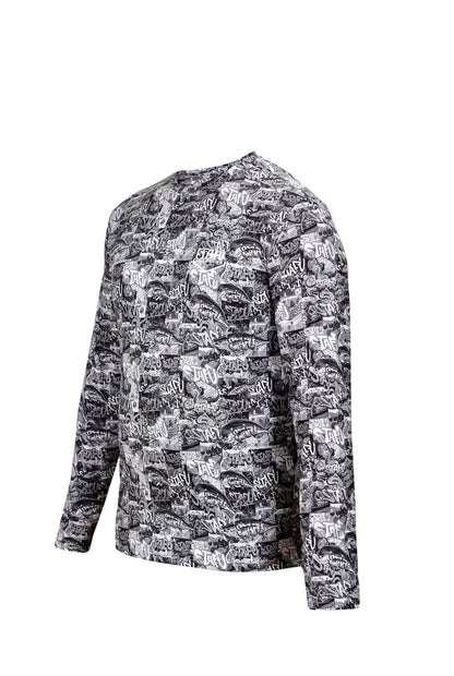 Apex Long Sleeve UV-Protected T-Shirt - Graffiti Black