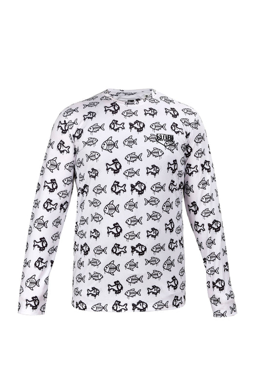 Apex Long Sleeve UV-Protected T-Shirt - Kiddish White