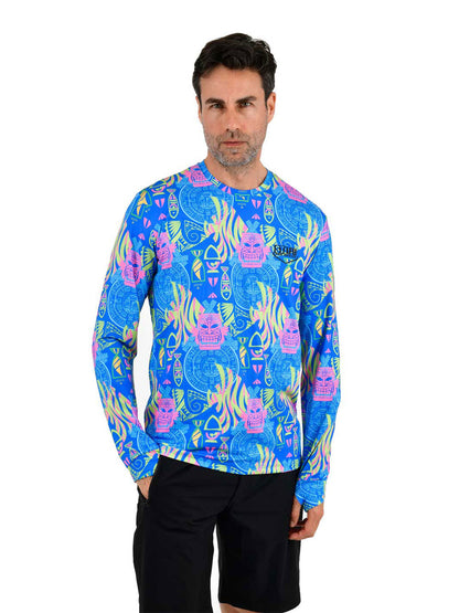 Apex UV Uzun Kollu Performans T-Shirt -Samoa Blue - Stafu Pro Series