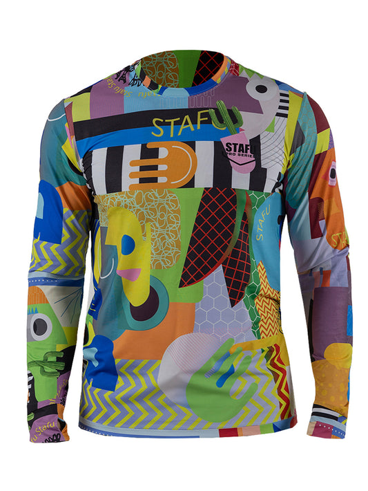 Apex UV Uzun Kollu Performans T-Shirt - Colorful Faces - Stafu Pro Series