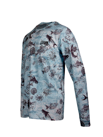 Apex UV Long Sleeve Fishing Shirt Paleo- Blue - Stafu Pro Series