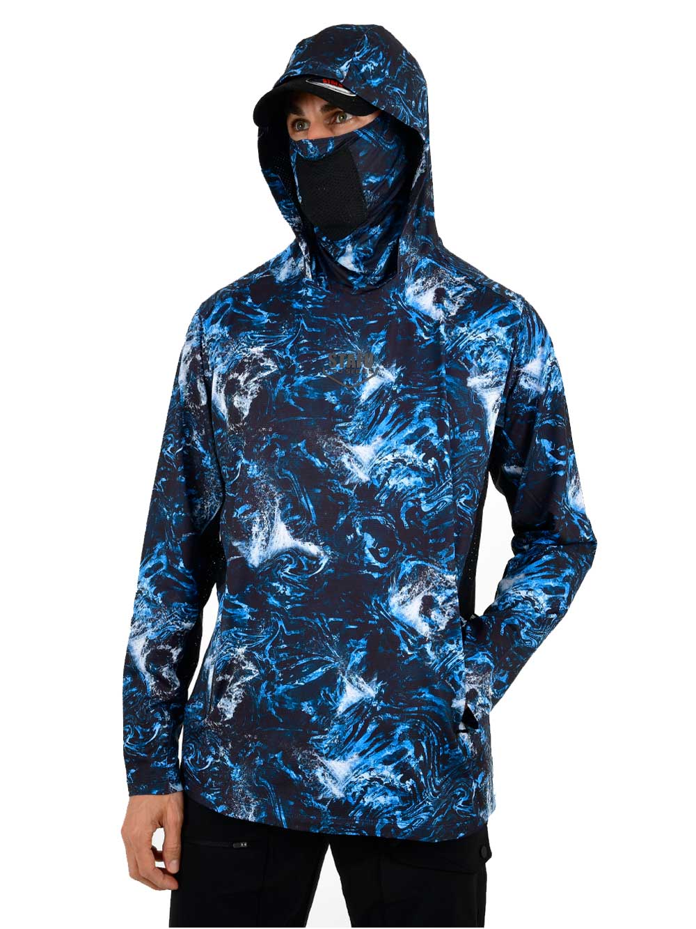 Argonaut Maskeli UV Korumalı Uzun Kollu Performans T-Shirt - Dark Storm - Stafu Pro Series