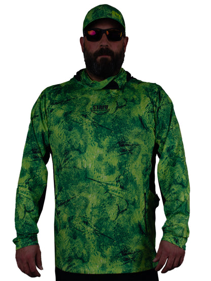 Argonaut Maskeli UV Korumalı Uzun Kollu Performans T-Shirt - Marlin Mania Yeşil - Stafu Pro Series