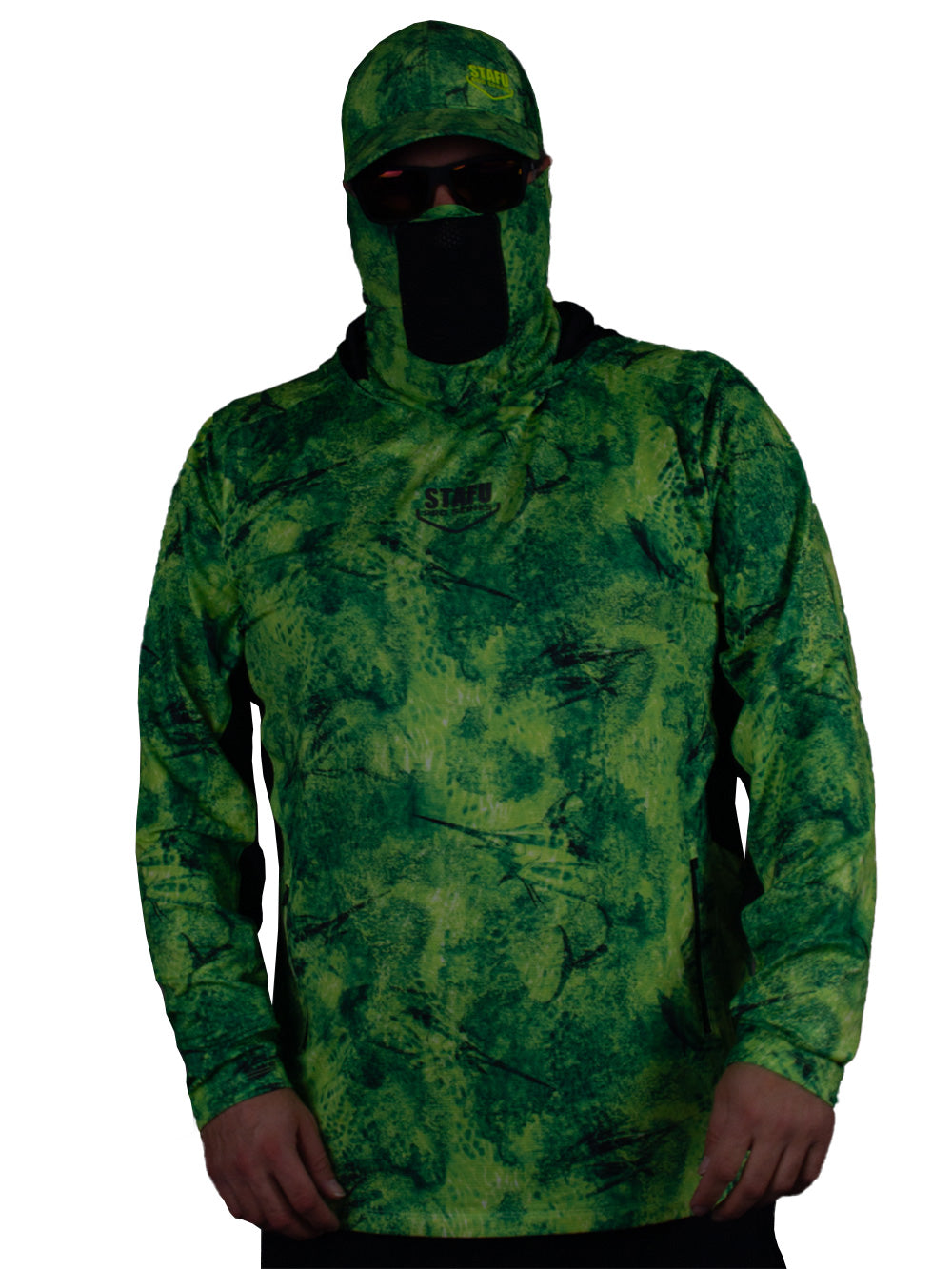 Argonaut Maskeli UV Korumalı Uzun Kollu Performans T-Shirt - Marlin Mania Yeşil - Stafu Pro Series