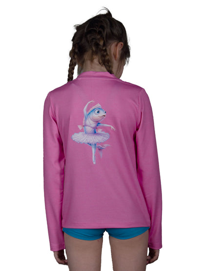 Apex Jr. Kids UV50+ Protection – Long Sleeve Swim T-Shirt – Ballerina Fish