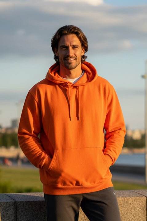 Old Salt Eskitme Yıkamalı Kapüşonlu Sweatshirt - Turuncu