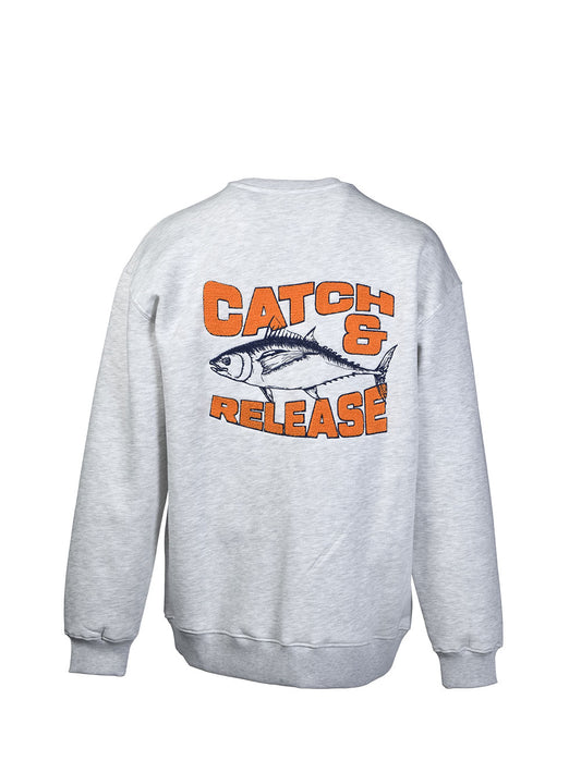 FreeCast Round Neck Sweatshirt – Orange-Snow Melange