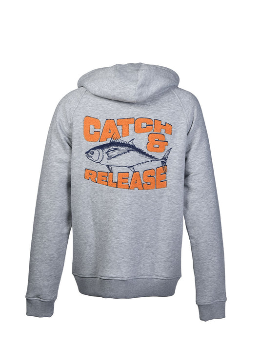FreeCast Zippered and Hooded Sweatshirt – Gray Melange