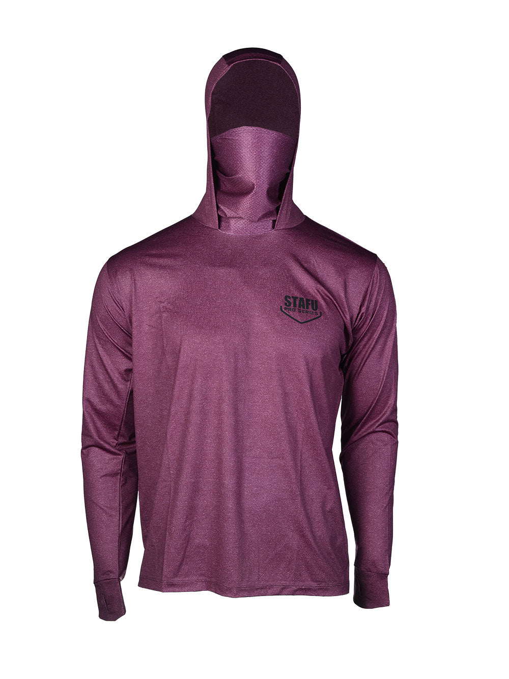 Stratos Kapüşonlu ve Maskeli UPF 40+ Performans T-Shirt - Bordo