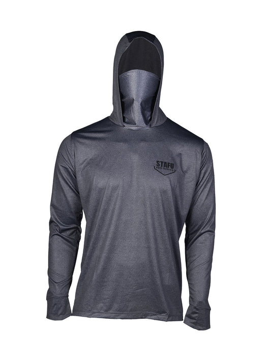 Stratos Kapüşonlu ve Maskeli UPF 40+ Performans T-Shirt - Antrasit
