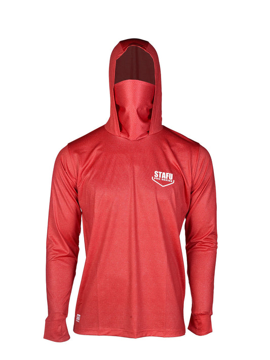 Stratos Kapüşonlu ve Maskeli UPF 40+ Performans T-Shirt - Kırmızı