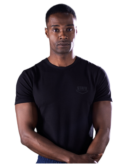 Base Streç Superior Pamuklu T-Shirt - Siyah - Stafu Pro Series