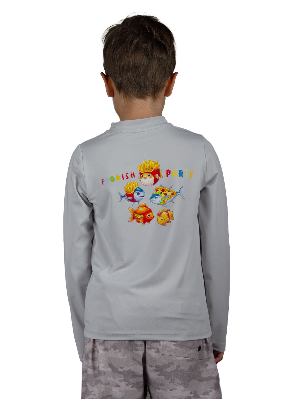 Apex Jr. Kids UV50+ Protection – Long Sleeve Swim T-Shirt – Foodish Party