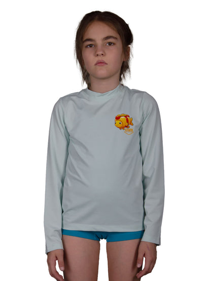 Apex Jr. Çocuk UV50+ Koruma – Uzun Kollu Deniz Tişörtü - Hotdog Fish