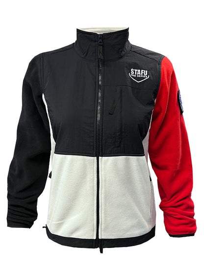 Indus Kadın Polar Ceket - Kırmızı/Beyaz - Stafu Pro Series