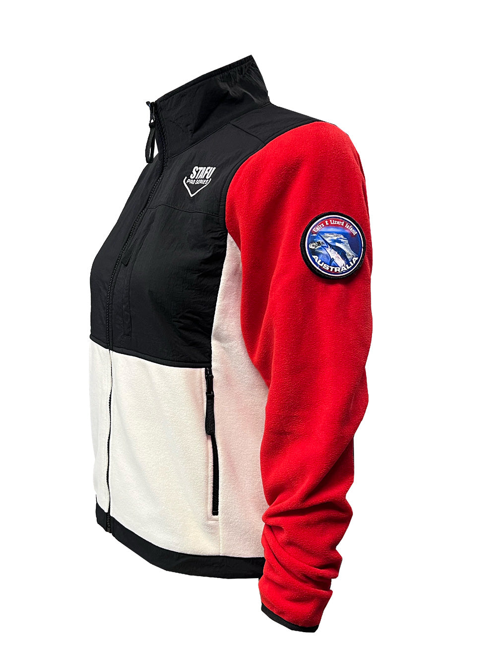 Indus Kadın Polar Ceket - Kırmızı/Beyaz - Stafu Pro Series