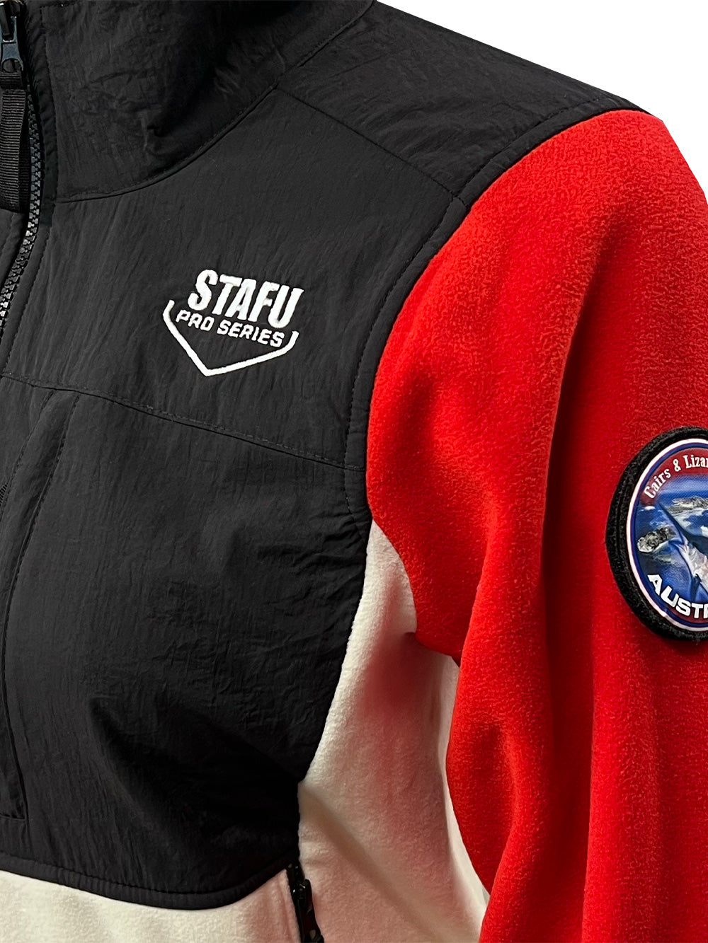 Indus Kadın Polar Ceket - Kırmızı/Beyaz - Stafu Pro Series