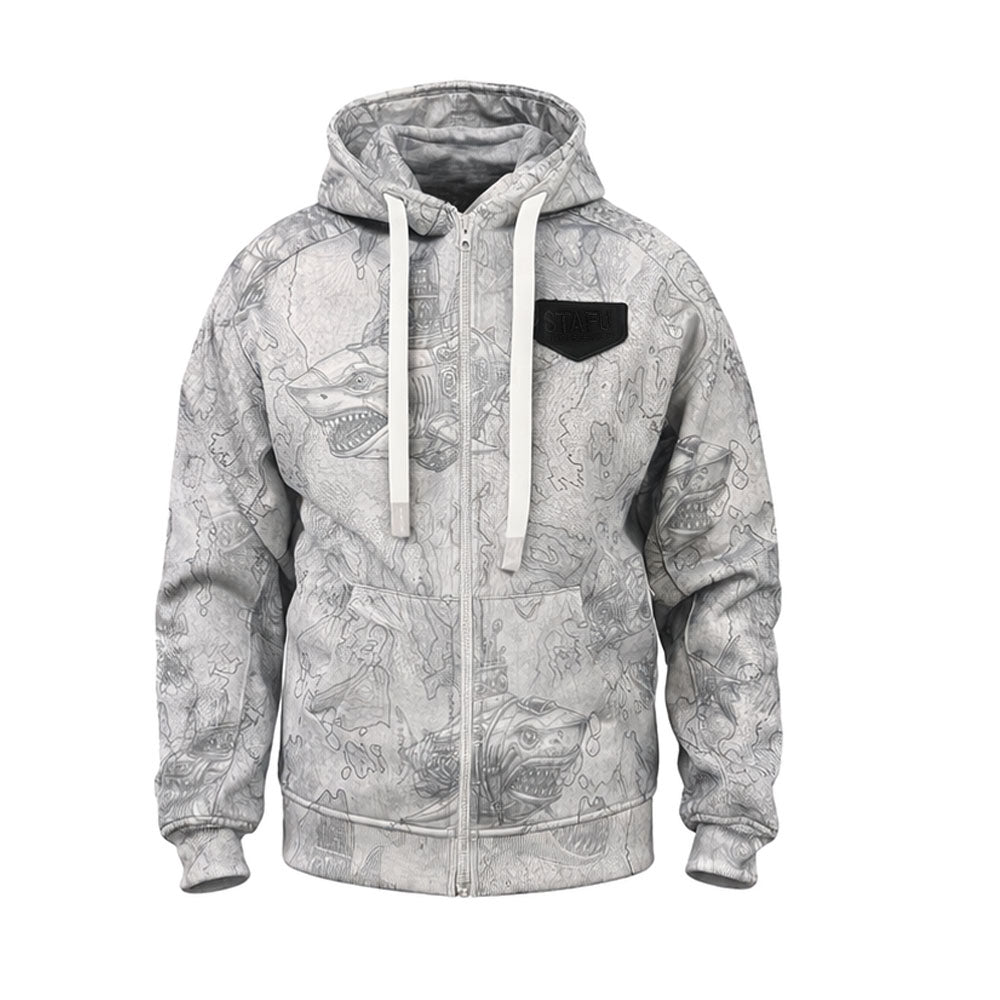 Jedi Zippered Hooded Sweatshirt - Stamp