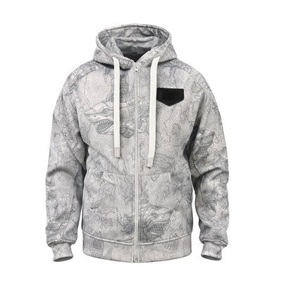 Jedi Zippered Hooded Sweatshirt - Stamp