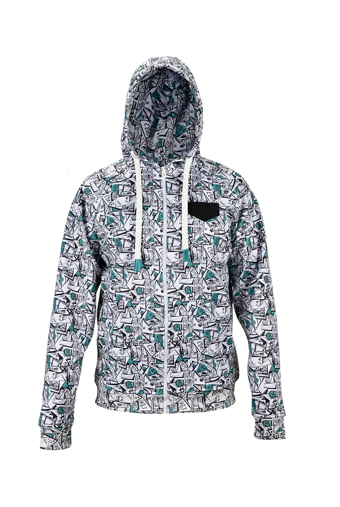 Jedi Zippered Hooded Sweatshirt - Stamp
