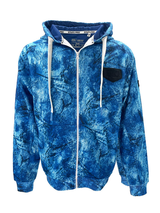 Jedi Fermuarlı Kapüşonlu Sweatshirt - Marlin Mania Mavi - Stafu Pro Series