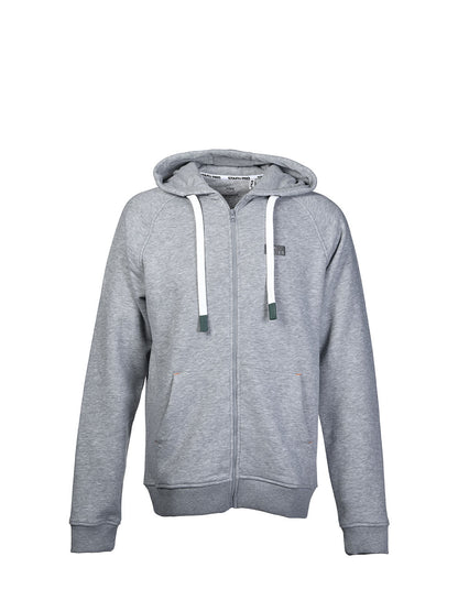 FreeCast Fermuarlı ve Kapşonlu Sweatshirt – Gri Melanj