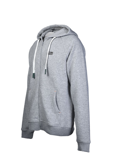 FreeCast Fermuarlı ve Kapşonlu Sweatshirt – Gri Melanj