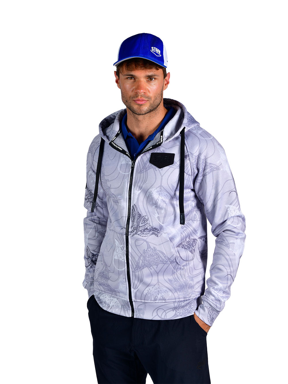 Jedi Fermuarlı Kapüşonlu Sweatshirt - Manta Grey