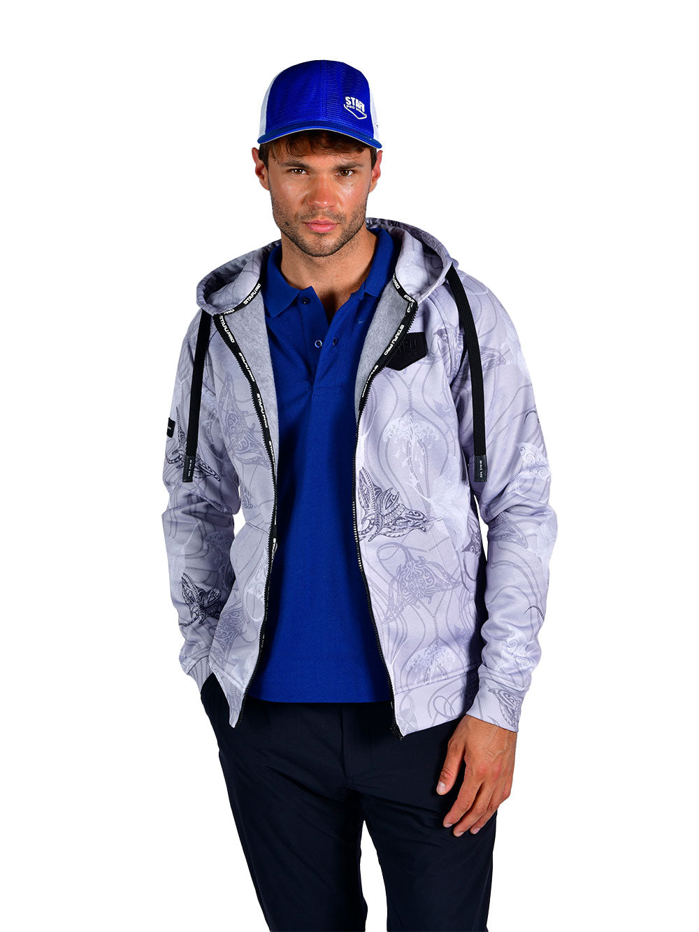 Jedi Fermuarlı Kapüşonlu Sweatshirt - Manta Grey