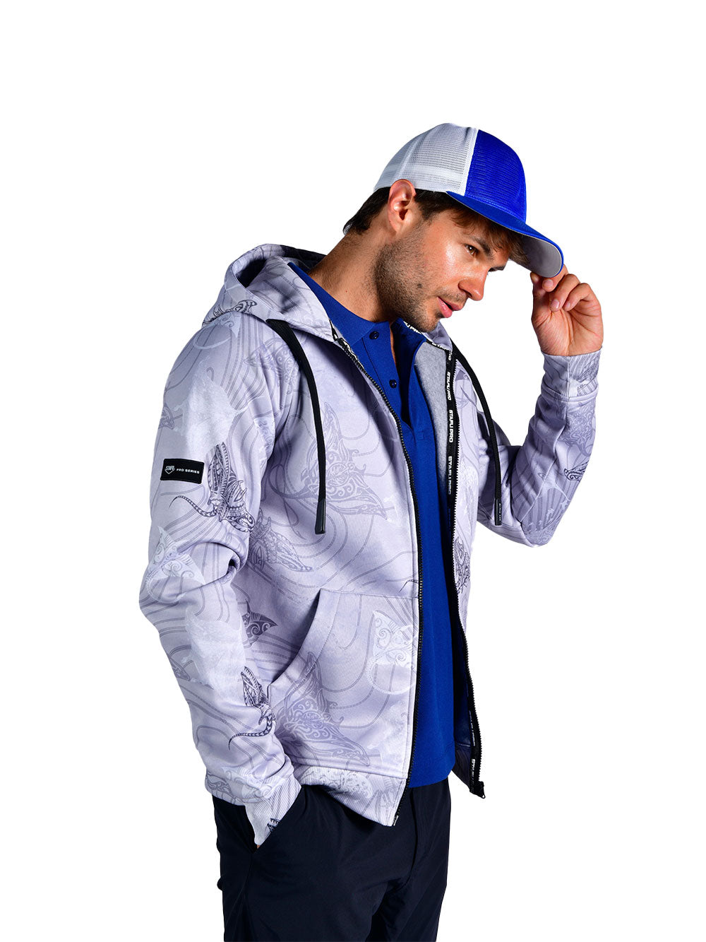 Jedi Fermuarlı Kapüşonlu Sweatshirt - Manta Grey