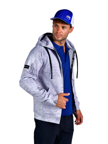 Jedi Fermuarlı Kapüşonlu Sweatshirt - Manta Grey