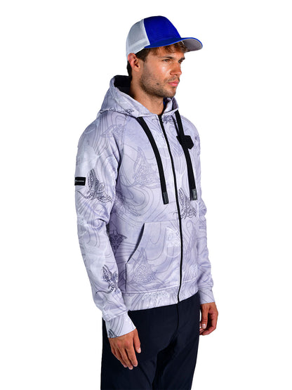 Jedi Fermuarlı Kapüşonlu Sweatshirt - Manta Grey