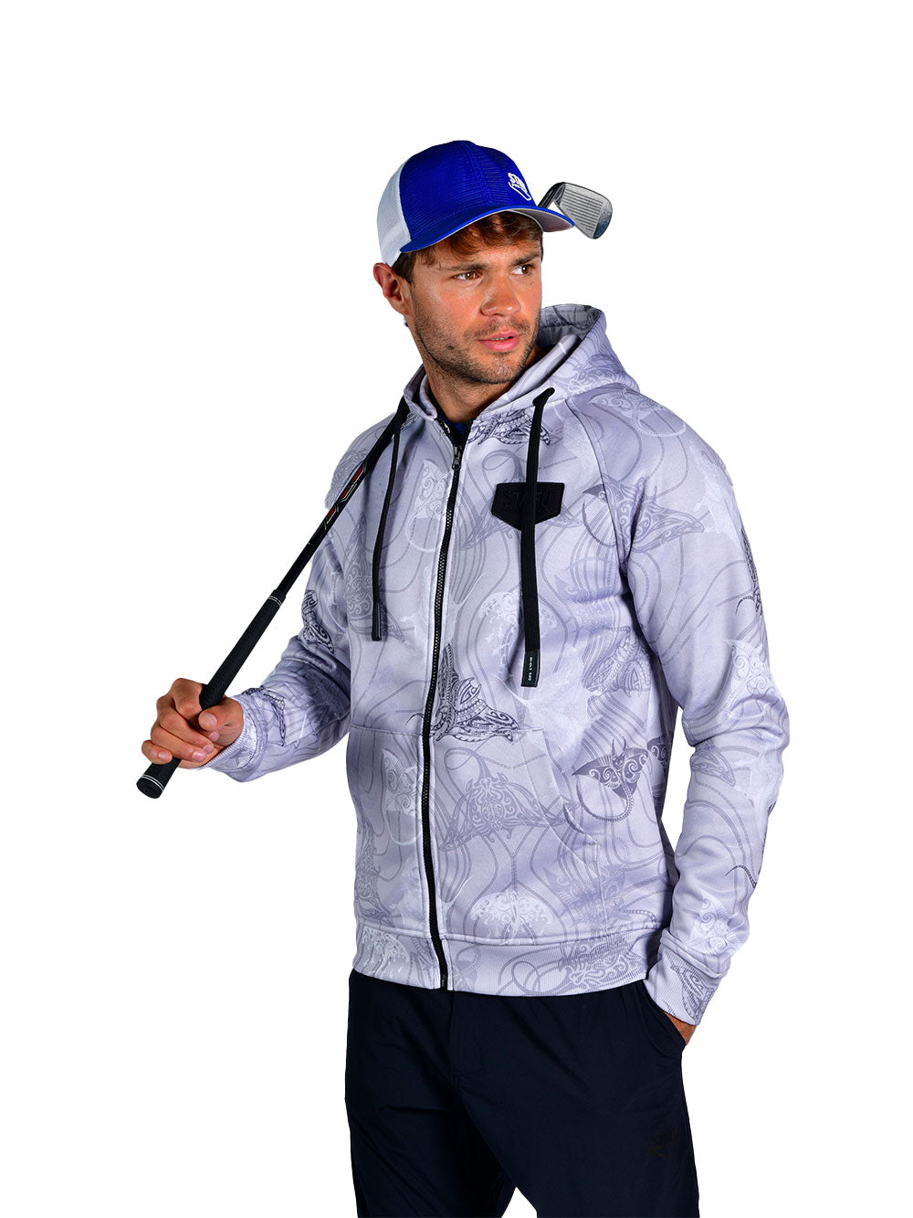 Jedi Fermuarlı Kapüşonlu Sweatshirt - Manta Grey