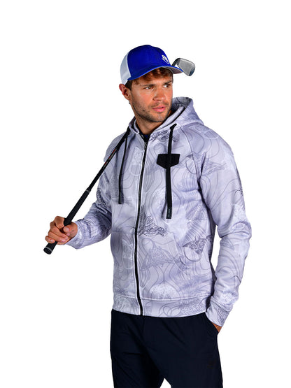 Jedi Fermuarlı Kapüşonlu Sweatshirt - Manta Grey