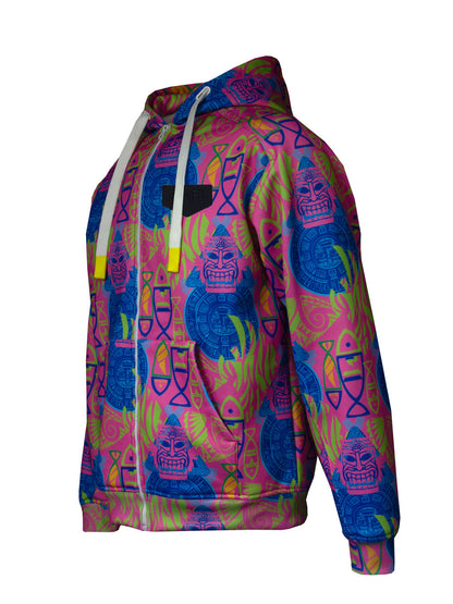 Jedi Fermuarlı Kapüşonlu Sweatshirt - Samoa Pink