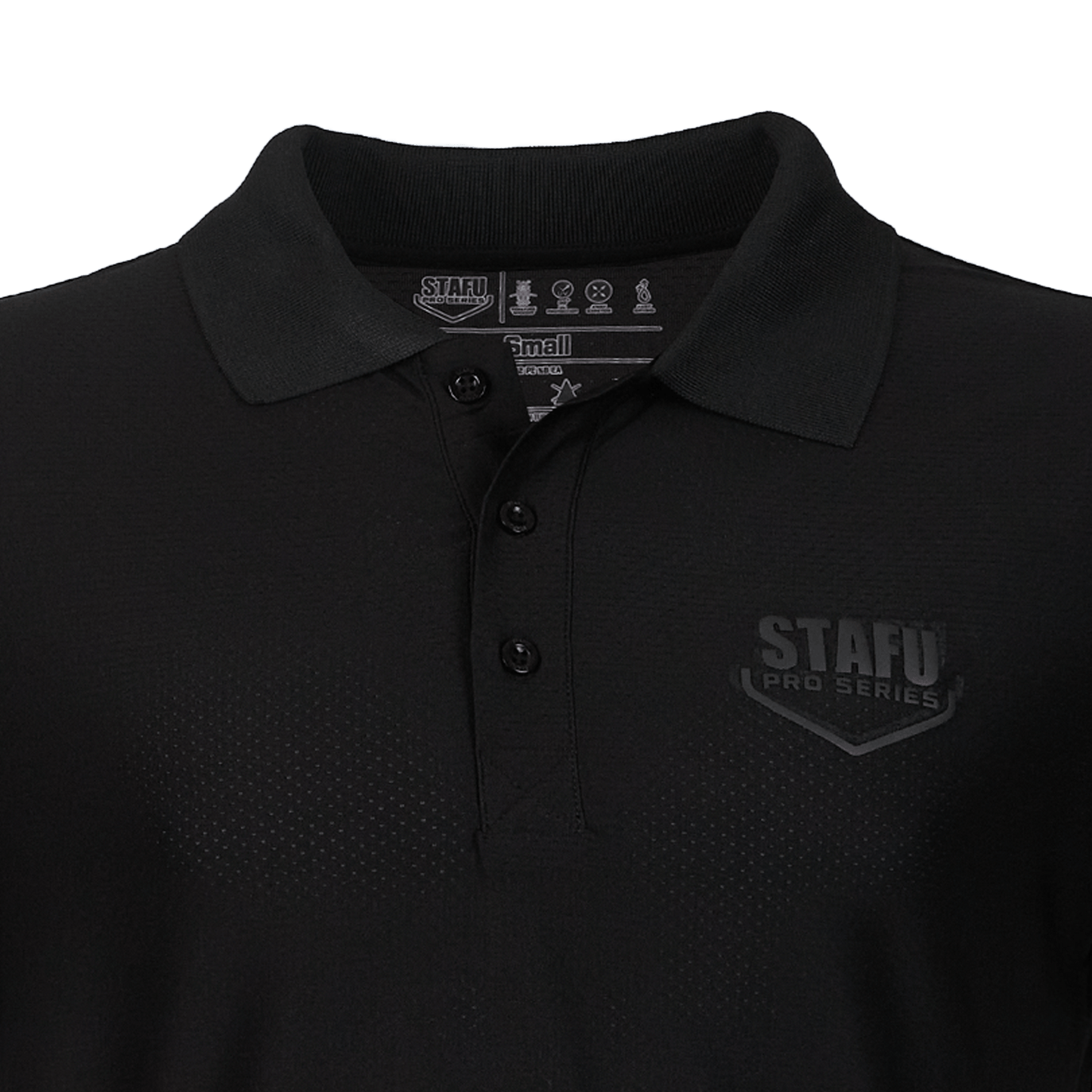 League Air Men's Perforated Short Sleeve Fisherman Sailor Black UV Protected Polo Shirt