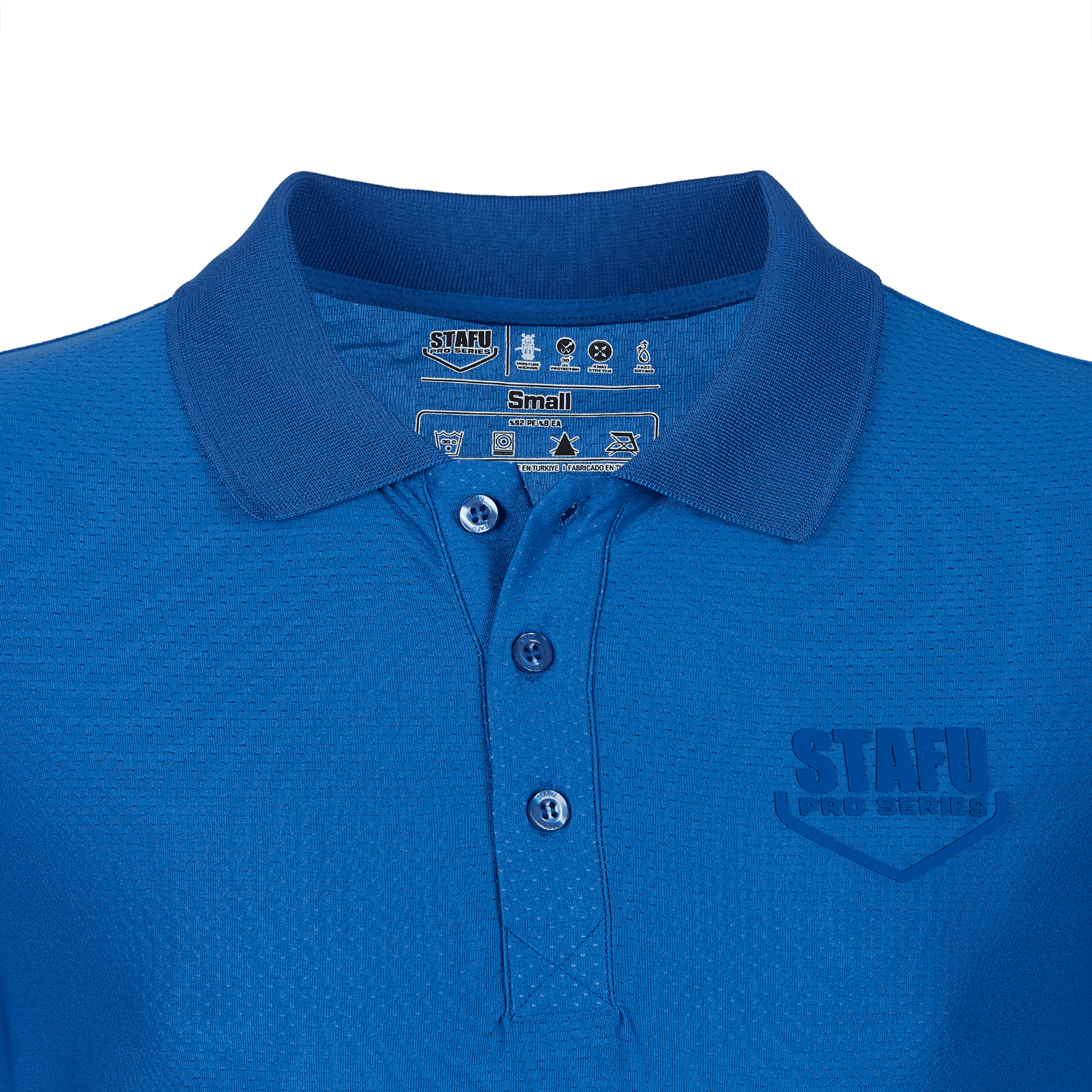 League UV Korumalı Performans Polo Yaka T-shirt - Blue - Stafu Pro Series