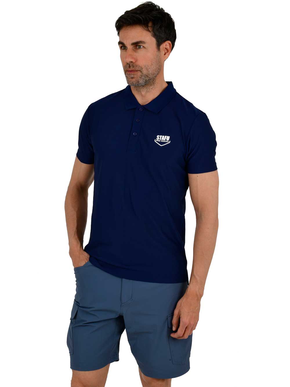 League UV Korumalı Performans Polo Yaka T-shirt - Lacivert - Stafu Pro Series