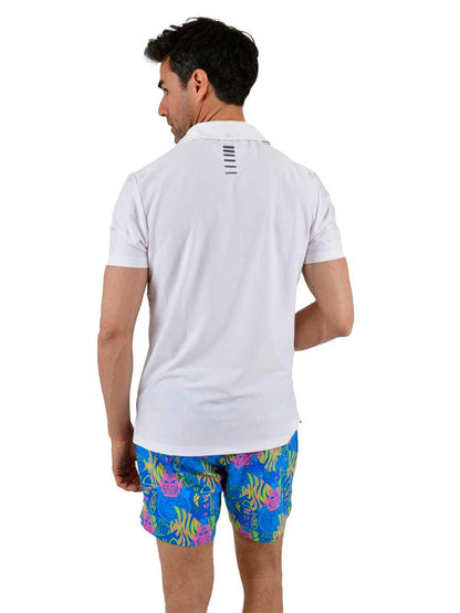 League UV Korumalı Performans Polo Yaka T-shirt - Beyaz - Stafu Pro Series