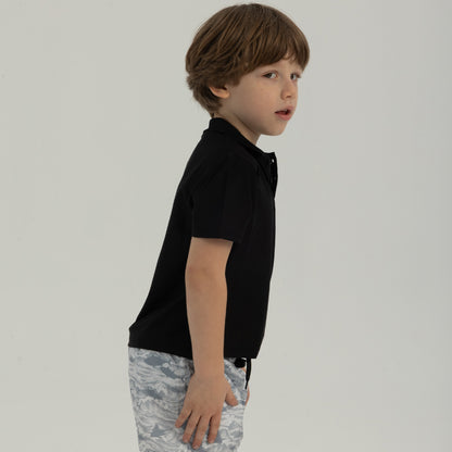 League Jr. UV Korumalı Performans Polo Yaka T-shirt - Black