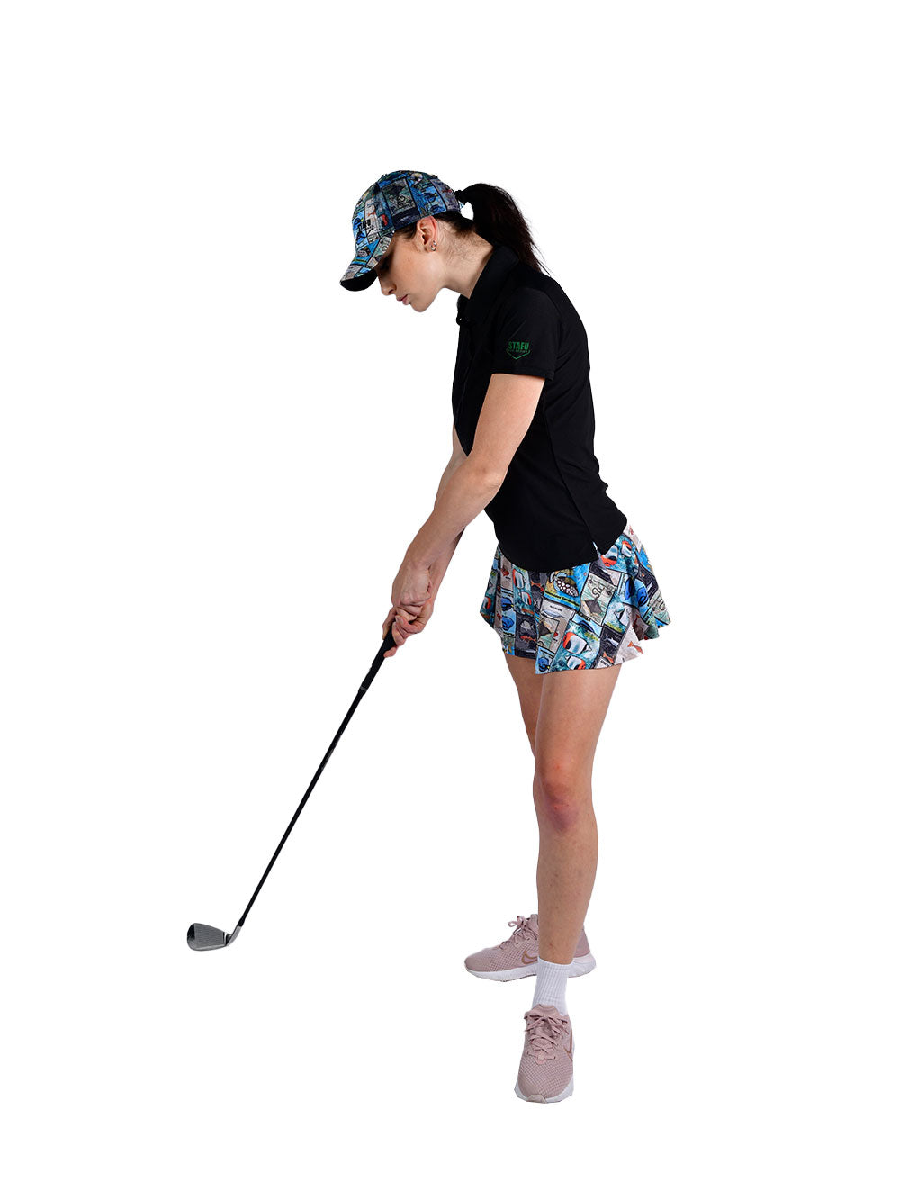 League Kadın UV Korumalı Performans Polo Yaka T-shirt - Siyah