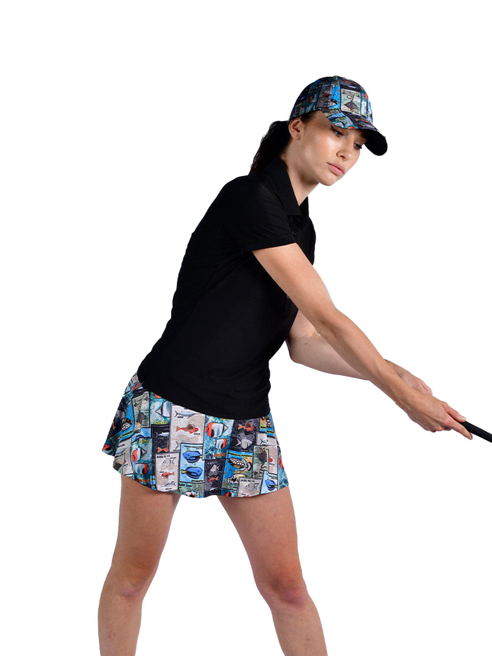 League Kadın UV Korumalı Performans Polo Yaka T-shirt - Siyah